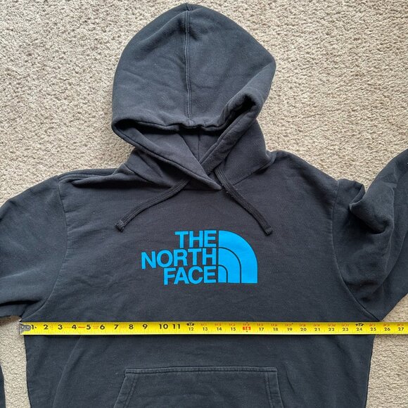 North Face Sweatshirt Mens XL Hoodie Long Sleeve Black Spellout Logo - Picture 8 of 11